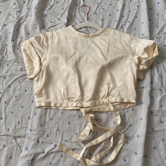 Orseund Iris Tops - Orseund Iris Silk Crop Top in Ivory